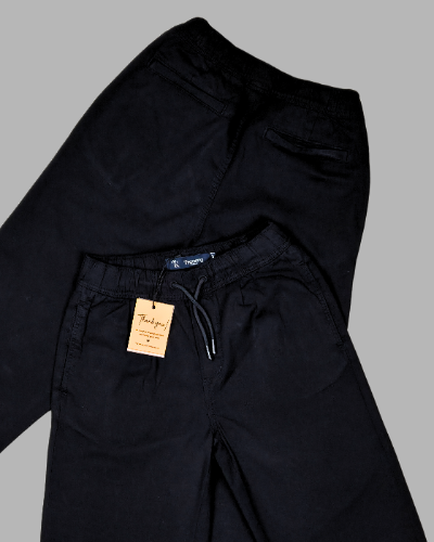 Boy's Black Cargo Jogger
