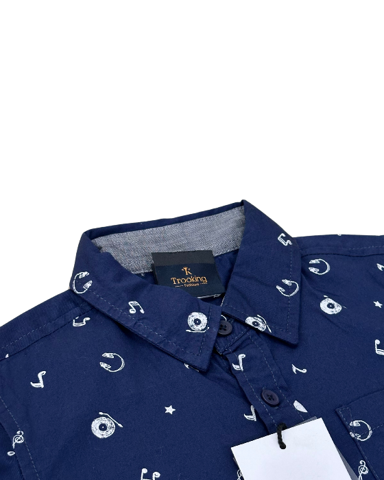 Boy's Blue Printed Shirt