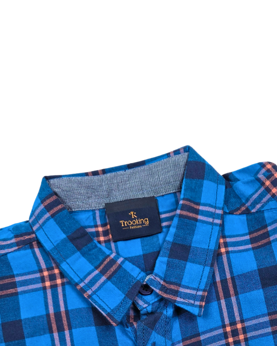 Boy's Blue and Orange Checks Shirts