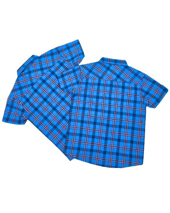 Boy's Blue and Orange Checks Shirts