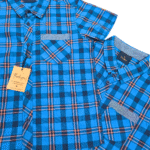 Boy's Blue and Orange Checks Shirts