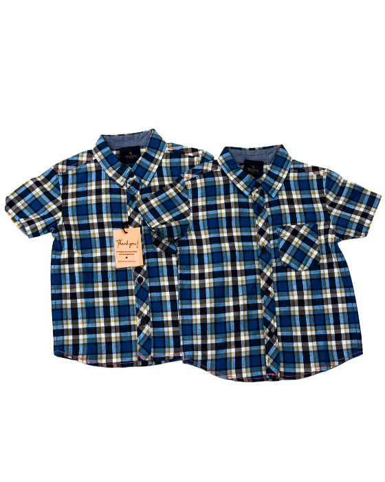Boy_s_Blue_with_Mustard_Checks_Shirt_2 Boy's Blue with Mustard Checks Shirt