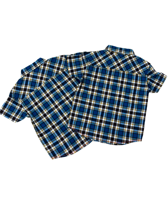 Boy_s_Blue_with_Mustard_Checks_Shirt_3 Boy's Blue with Mustard Checks Shirt