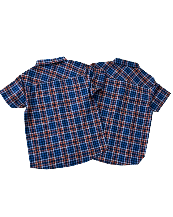 Boy's Blue with orange Checks Shirt