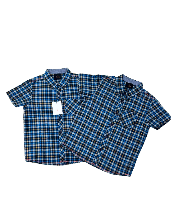 Boy_s_Blue_with_yellow_Checks_Shirt_2 Boy's Blue with yellow Checks Shirt