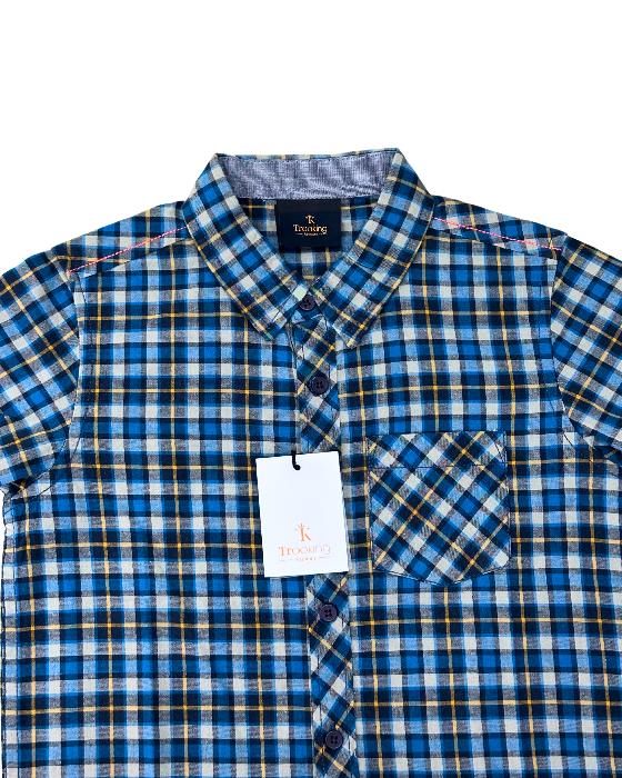 Boy_s_Blue_with_yellow_Checks_Shirt_4 Boy's Blue with yellow Checks Shirt