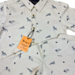 Boy's Cream Printed Shirt