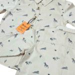 Boy's Cream Printed Shirt