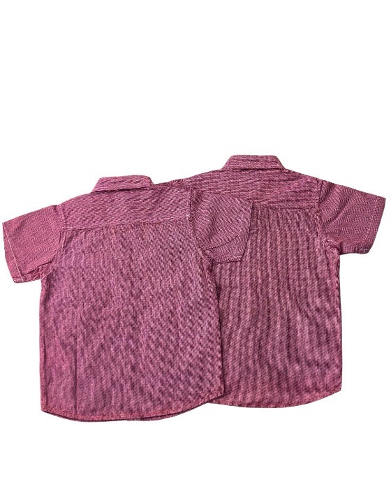 Boy's Dark Pink Half Sleeves Shirt