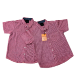 Boy's Dark Pink Half Sleeves Shirt