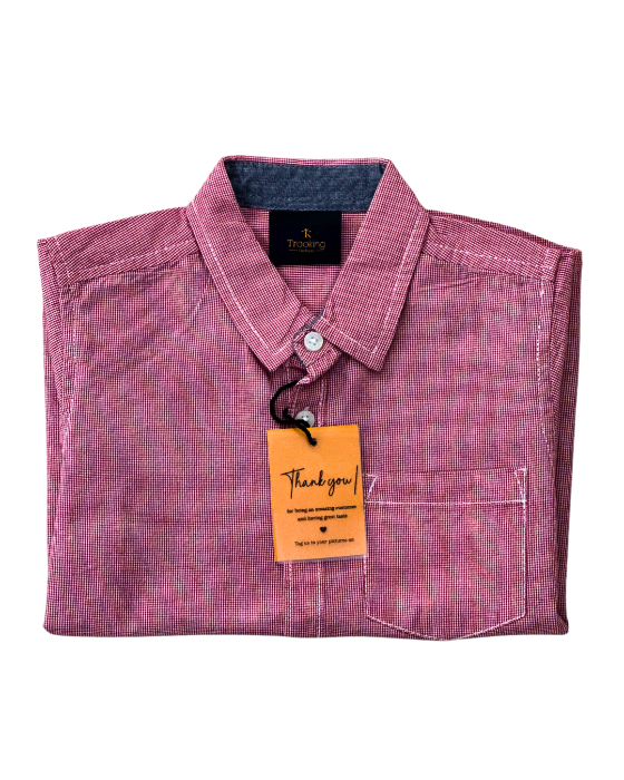 Boy's Dark Pink Half Sleeves Shirt