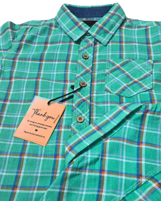 Boy's Green Check Shirt