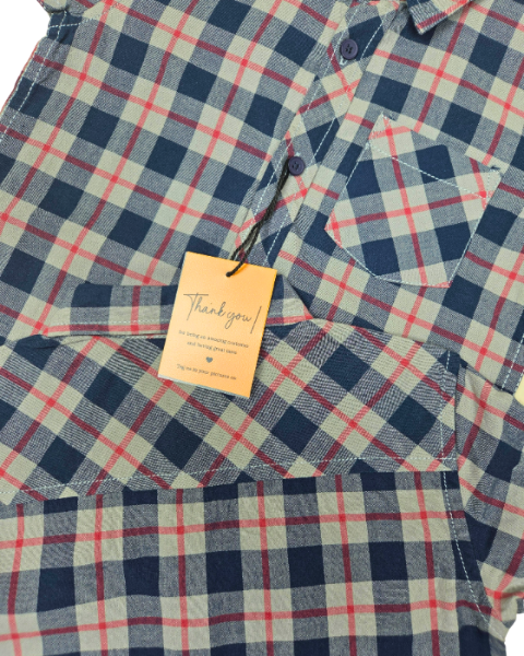 Boy's Grey and Blue Checks Shirts
