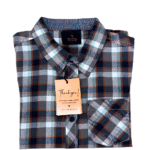 Boy's Grey with Navy Checks Shirt