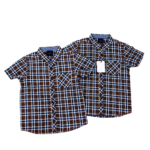 Boy's Light Brown with Blue Checks Shirt