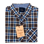 Boy's Light Brown with Blue Checks Shirt