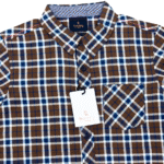 Boy's Light Brown with Blue Checks Shirt
