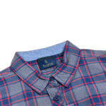 Boy's Navy Blue and maroon Check Shirt