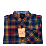 Boy's Navy Blue with yellow Checks Shirt