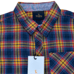 Boy's Navy Blue with yellow Checks Shirt
