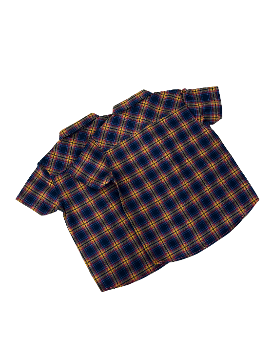 Boy's Navy Blue with yellow Checks Shirt