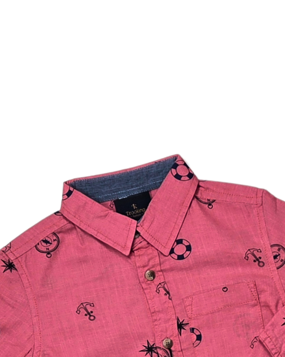 Boy's Pink Printed Shirt