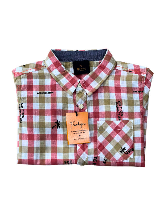 Boy_s_Pink_with_Brown_Checks_Shirt_1 Boy's Pink with Brown Checks Shirt