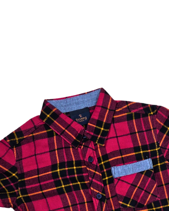 Boy's Red and Black Checks Shirts