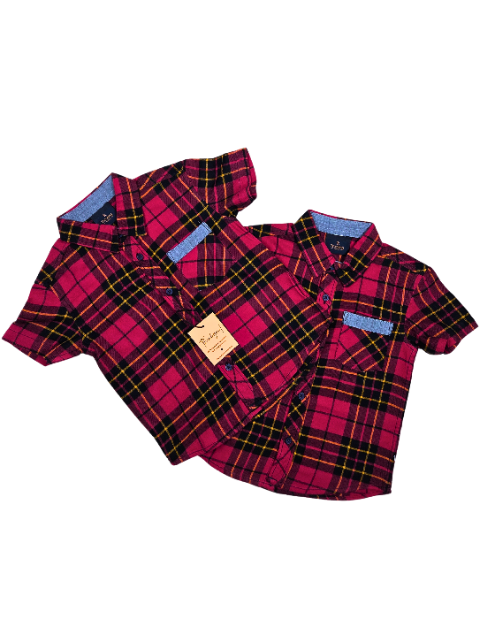 Boy's Red and Black Checks Shirts