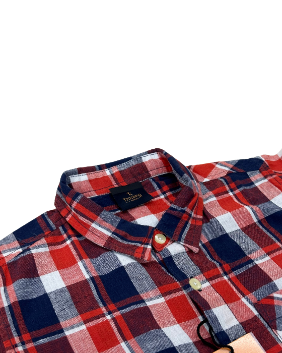 Boy's Red with Blue Checks Shirt