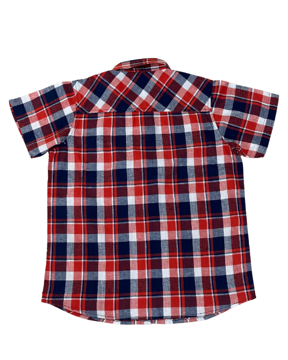 Boy's Red with Blue Checks Shirt