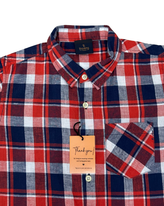 Boy's Red with Blue Checks Shirt