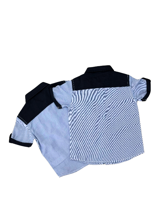 Boy's Sky Blue Vertical Stripes Shirt
