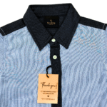 Boy's Sky Blue Vertical Stripes Shirt