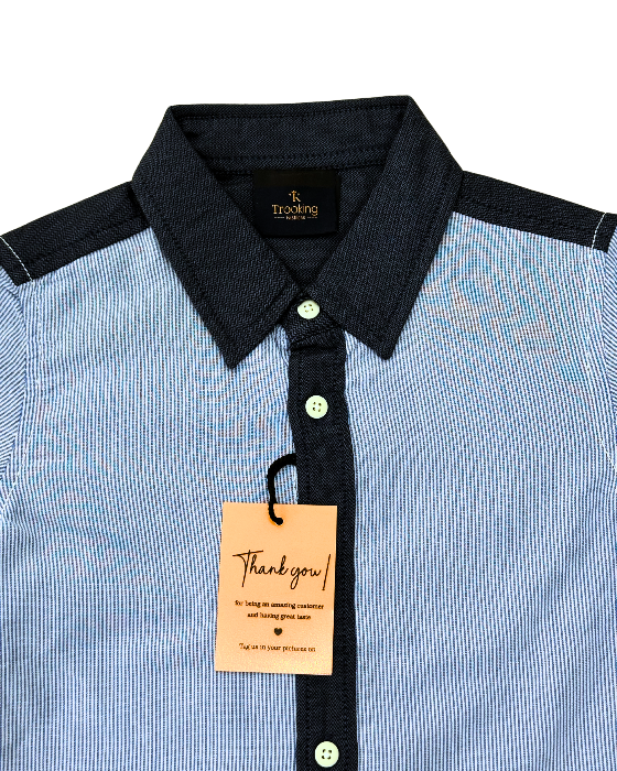 Boy's Sky Blue Vertical Stripes Shirt