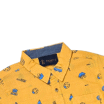 Boy's Yellow Printed Shirt