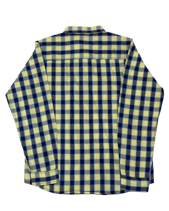 Boy's Yellow with Navy and Grey Checks Shirt