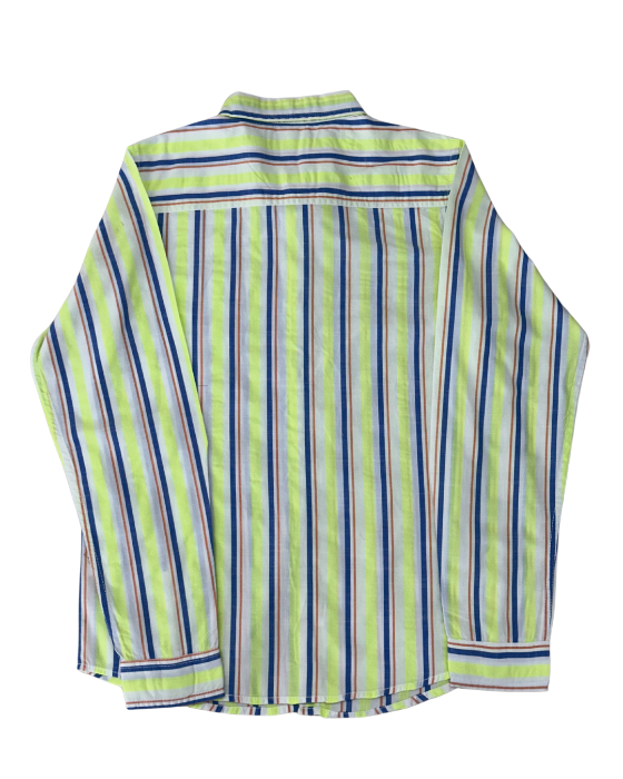Boy's lemon-lime Vertical Stripes Shirt