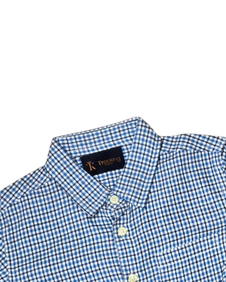 Boys's Sky Blue Checks Shirt