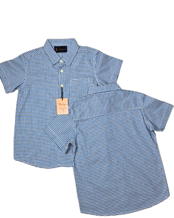 Boys's Sky Blue Checks Shirt