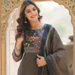 Brown Ajrak Print 3 Pcs Suit