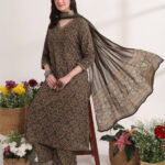 Brown_Anarkali_Ajrak_Print_Kurta_Set_6 Brown Anarkali Ajrak Print Kurta Set