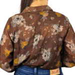 Brown Floral Print Victoria Shirt With Spaghetti
