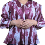 Burgundy Melino Print Queen Collar Shirt