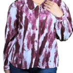 Burgundy Melino Print Queen Collar Shirt