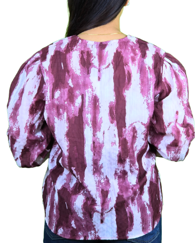 Burgundy Melino Print Queen Collar Shirt