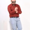 Rust Jaipuri Full Sleeve Printed Shirt for Men
