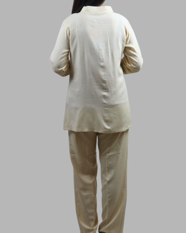 Cream Embroided Co-ord Set