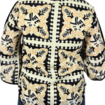 Cream with black and Golden Floral Print Top