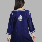 Dark Blue Plain Chikankari Short Kurti
